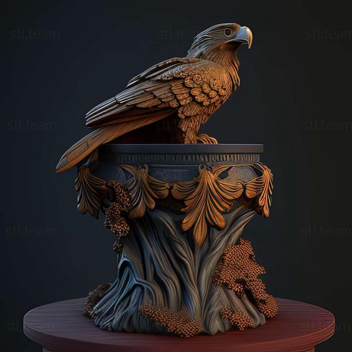 Animals eagle on the pedestal